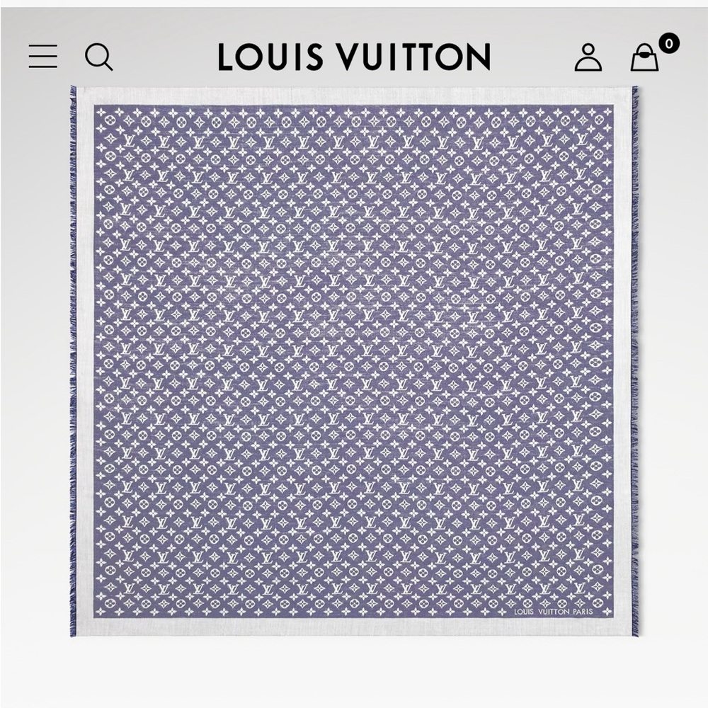 Louis Vuitton Navy and White Monogram Wrap - Picture 2 of 10